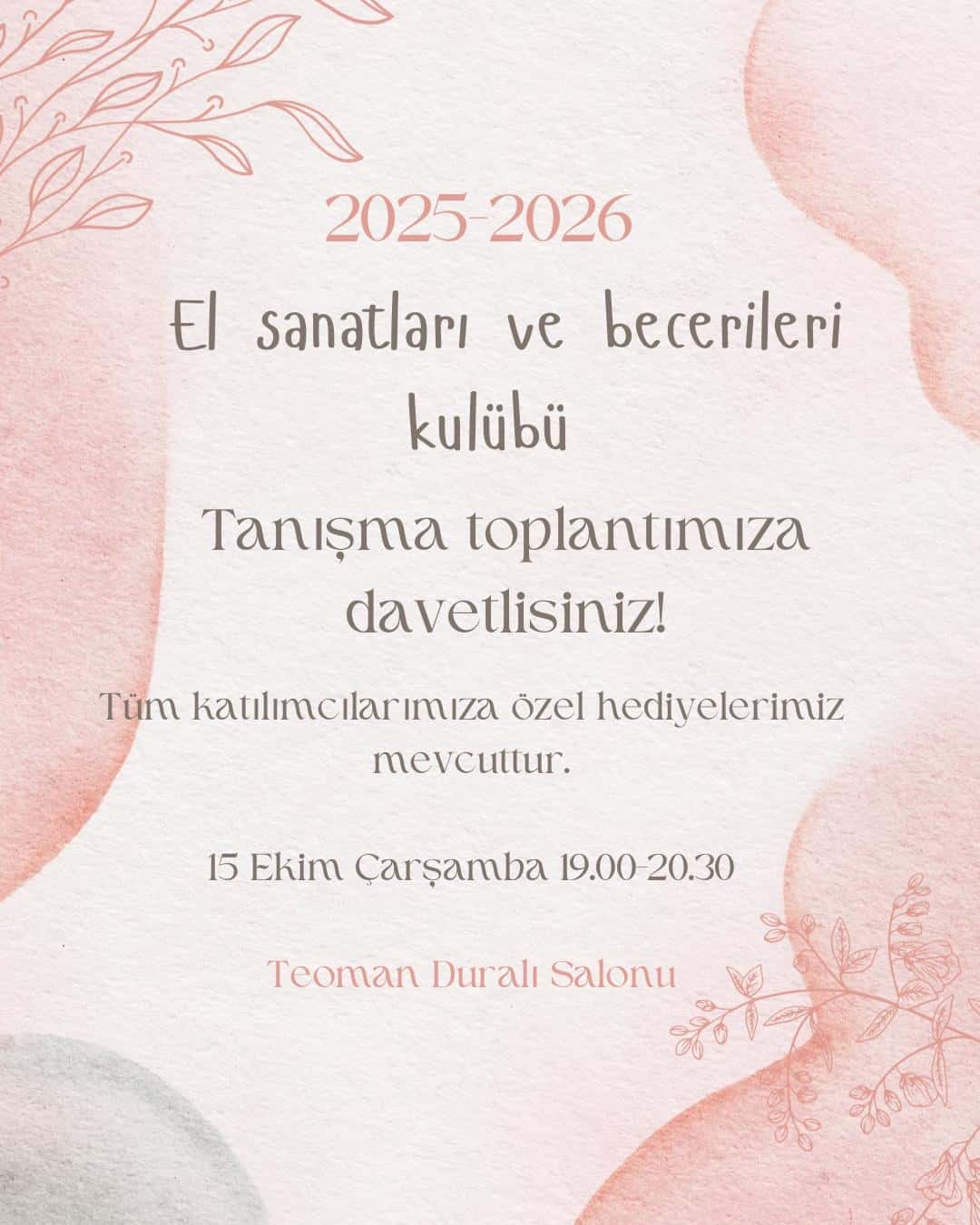 Handicrafts and Skills Club Introduction Meeting